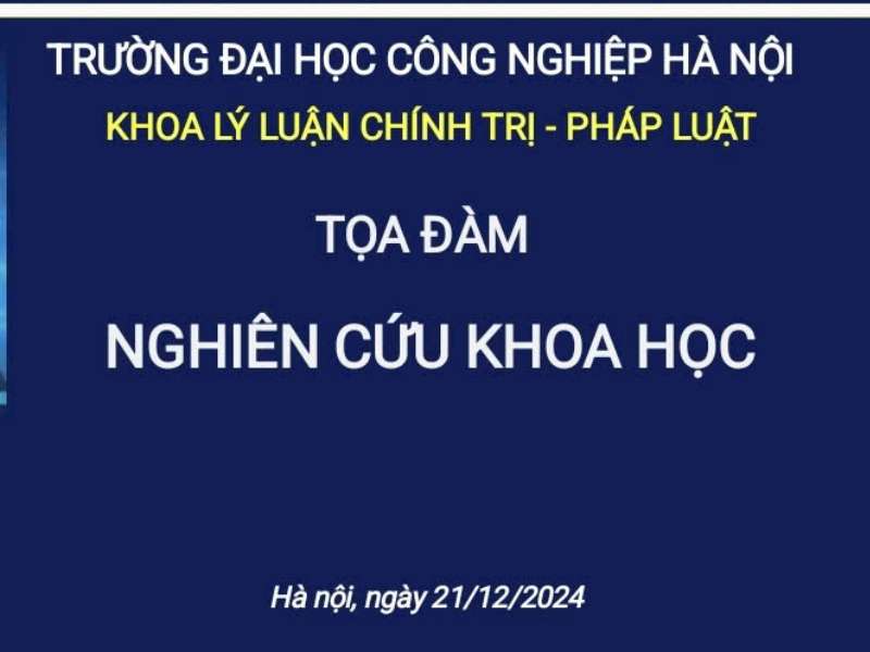 GS, TS. Nguyễn Tuấn Anh tọa đàm với giảng viên Khoa Lý luận Chính trị - Pháp luật về đẩy mạnh công tác nghiên cứu Khoa học của giảng viên đại học